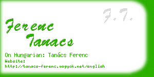 ferenc tanacs business card