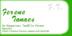 ferenc tanacs business card